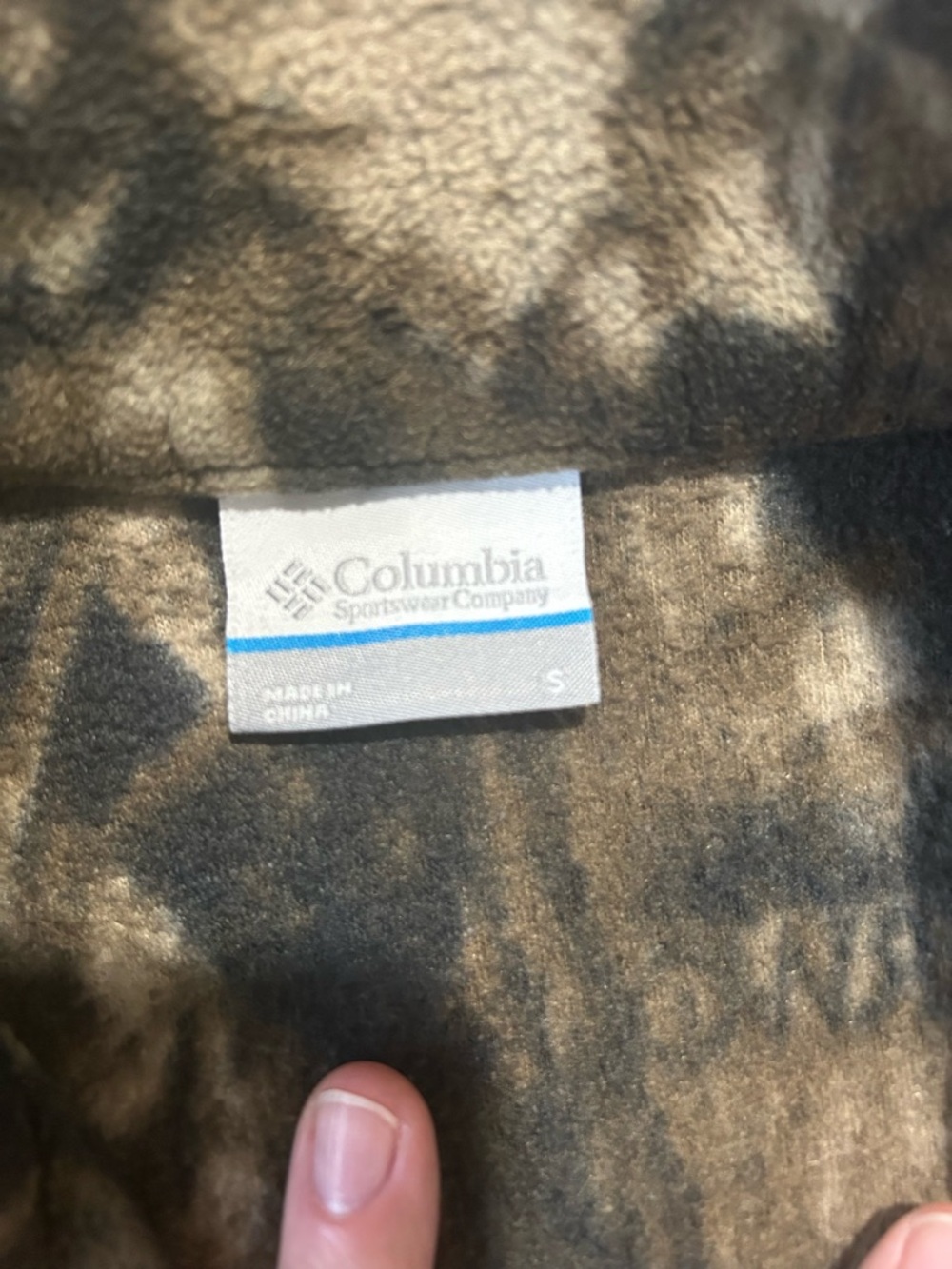 Columbia Kids Camo Fleece Jacket - Brown, Green, Black - Picture 3 of 4